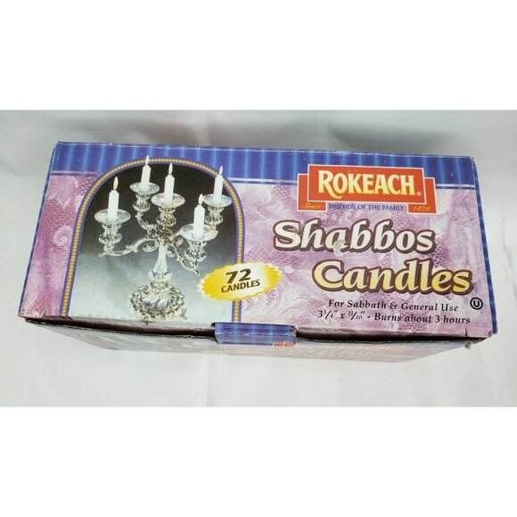1 Sabbath 3 3/4” 5/8” Candles White 72 Count Shabbos Rokeach 3 Hr Burning Time - Picture 7 of 8